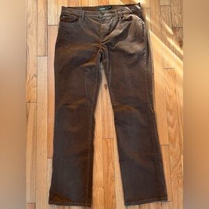 LRL Lauren Ralph Lauren Reddish Brown Corduroy Trousers Pants Classic Straight